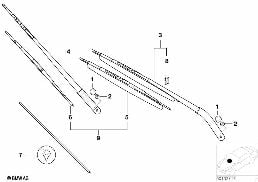 ก้านปัดน้ำฝน/ใบปัดน้ำฝน diagram for BMW X5 E53 4.6is