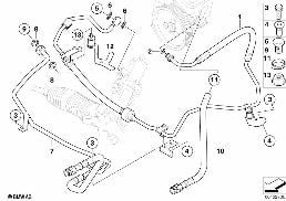 Hydr. układ kier./przewody oleju diagram for BMW 5 Series E60 LCI 525d