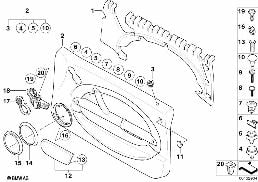 Tapicerka drzwi diagram for BMW MINI R50 Cooper