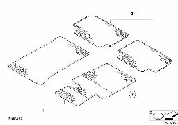 Tapis de sol caoutchouc diagram for BMW X3 E83 LCI 2.0d