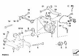 REAR AXLE SUPPORT/WHEEL SUSPENSION diagram for BMW 5 Series E61 LCI 520d