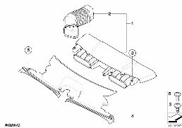 Luftführung diagram for BMW X3 E83 2.0d