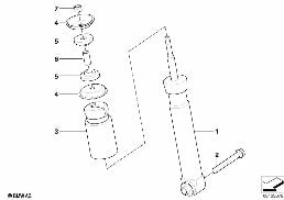 REAR SPRING STRUT MOUNTING PARTS diagram for BMW 5 Series E61 LCI 520d