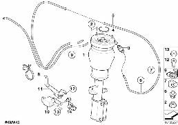 Regulacja poziomu/amort. pneum./czujnik diagram for BMW X5 E53 4.8is