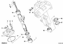 HYDRO STEERING BOX - SECTOR SHAFT/MOUNT. diagram for BMW 5 Series E12 520