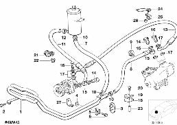 Hydrolenkung-Ölleitungen diagram for BMW 7 Series E32 750iL