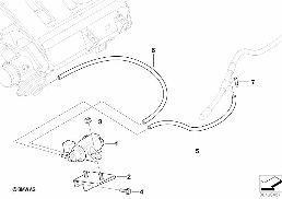 Podtlakové ovládání-recirk.výfuk.plynů diagram for BMW 3 Series E91 320d