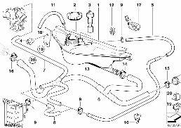 Ausgleichsbehälter diagram for BMW 7 Series E32 750iL
