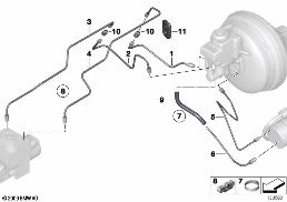 Kit tubazione freno, vano motore diagram for BMW Rolls-Royce Phantom RR1 Phantom