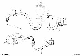 HYDRO STEERING-VANE PUMP/BEARING SUPPORT diagram for BMW 7 Series E23 728