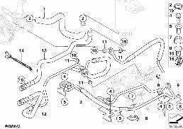 Hyd.ukł.kier.-przew.ol./akt. ukł. kier. diagram for BMW 5 Series E60 LCI 525d