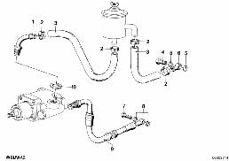 HYDRO STEERING-OIL PIPES diagram for BMW 5 Series E12 520