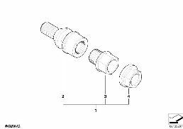 Zamek do śrub kół z adapterem diagram for BMW 7 Series E65 745i