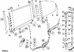 Roleta przeciwsł. elektr. drzwi tylnych diagram for BMW 7 Series E65 745i