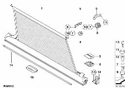 Sichtschutzrollo/Trennnetzrollo diagram for BMW 3 Series E46 316i
