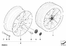 BMW LIGHT ALLOY WHEEL, STAR SPOKE 169 diagram for BMW 3 Series E46 318i