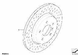REAR WHEEL BRAKE DISC, PERFORATED diagram for BMW 3 Series E46 330xi