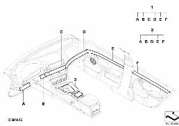 Post-équ.bois précieux érable diagram for BMW 5 Series E39 525td