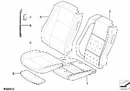 SEAT, FRONT, UPHOLSTERY AND COVER diagram for BMW 6 Series E64 630i