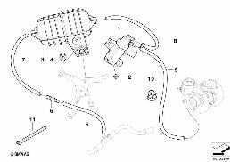 Vakuumstyrning avgasturboladdare diagram for BMW 5 Series E60 530d