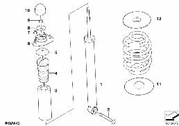 R スプリング ストラット 取付け部品 diagram for BMW X3 E83 LCI 2.0d