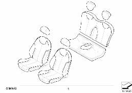 Skórz. wyposaż. dod. fotela sport. TWIN diagram for BMW MINI R50 Cooper