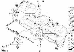 Serbatoio del carburante/pezzi di montag diagram for BMW 5 Series E60 530i