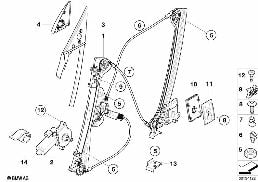 DOOR WINDOW LIFTING MECHANISM FRONT