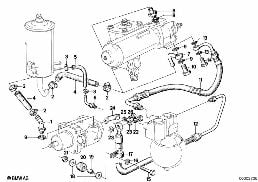 HYDRO STEERING-OIL PIPES diagram for BMW 7 Series E23 728