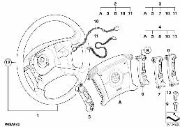 Stuurwiel Airbag-Smart multifunctioneel diagram for BMW X3 E83 3.0i