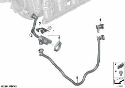 FUEL TANK BREATHER VALVE diagram for BMW 5 Series E60 LCI 530Li