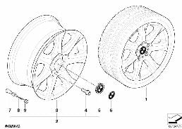 BMW LIGHT ALLOY WHEEL, STAR SPOKE 170 diagram for BMW 3 Series E46 318i