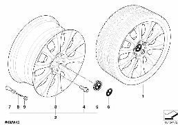 BMW LIGHT ALLOY WHEEL, STAR SPOKE 171 diagram for BMW 3 Series E46 318i