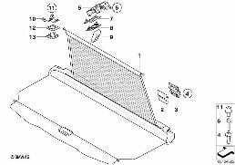 Post-équipt filet coffre arrière diagram for BMW X3 E83 LCI 2.0d