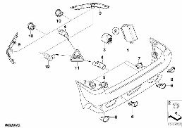 PARK DISTANCE CONTROL (PDC) diagram for BMW X5 E53 3.0d