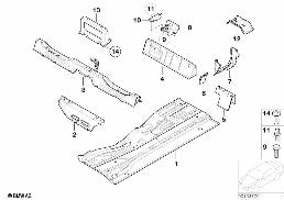 Bodenteile hinten innen diagram for BMW X5 E53 4.6is