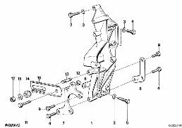 Hydr.układ kier.-pompa łopatk./koz. łoż. diagram for BMW 7 Series E23 733i