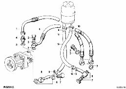 HYDRO STEERING-OIL PIPES diagram for BMW 3 Series E30 325i