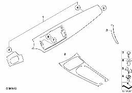Inserts planche de bord carbone diagram for BMW Z4 E85 2.5i