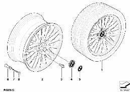 Jante de liga leve BMW raios em V 110 diagram for BMW X3 E83 2.0i