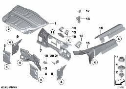 Zvuková izolace přední diagram for BMW Rolls-Royce Phantom RR1 Phantom