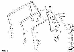 TRIM AND SEALS FOR DOOR, REAR