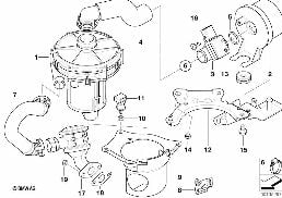 Réduct. gaz d'échappement - Pompe à air diagram for BMW 3 Series E46 330Ci