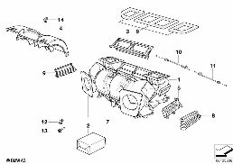 Pièces de boîtier chauffage Valeo diagram for BMW 5 Series E39 525td