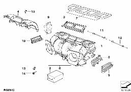 Pieces de carter climatiseur automatique diagram for BMW 5 Series E39 525td