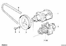 HYDRO STEERING-VANE PUMP diagram for BMW 5 Series E28 M535i
