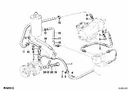 HYDRO STEERING-OIL PIPES diagram for BMW 5 Series E28 M535i