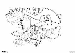 HYDRO STEERING-OIL PIPES diagram for BMW 5 Series E28 M535i