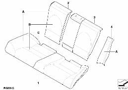 Individual Bezug Sitz hinten Leder N5 diagram for BMW 3 Series E46 M3