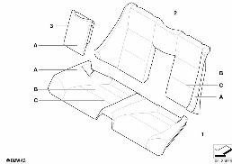 ที่หุ้มที่นั่งด้านหลังแยกชิ้นหนังแท้ N5 diagram for BMW 3 Series E46 M3